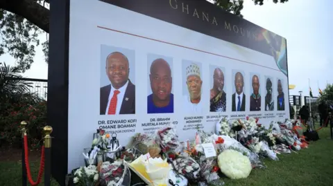 Greetings of the Environmental Protection Agency, flowers placed on the mourning site of eight people, including two government officials, died in a military helicopter crash