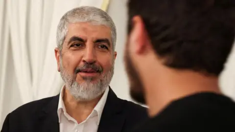 Reuters File photo showing former Hamas political bureau chief Khaled Meshaal in Doha, Qatar (2 August 2024)