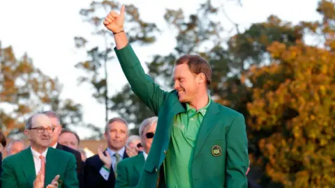 Getty Images Master champion Danny Willett during the green jacket presentation at Augusta National Golf Club on Sunday April 10, 2016.