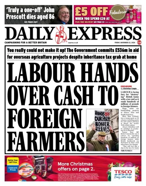 The Daily Express front page