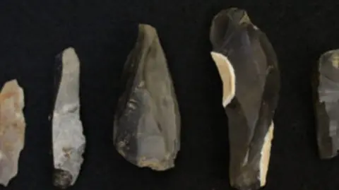 Leicestershire County Council and Archaeological Research Services Flint instruments discovered at the site of the North and East Melton Mowbray Distributor Road