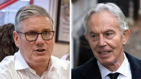 A composite image of Prime Minister Sir Keir Starmer and former Prime Minister Sir Tony Blair