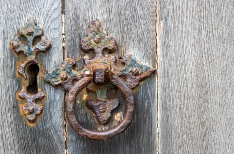 Door handle on a church