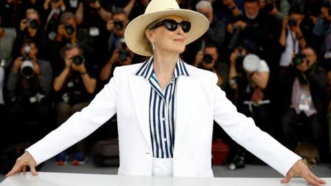 Meryl Streep, who will be awarded with an Honorary Palme d'Or, poses during a photocall before the opening ceremony of the 77th Cannes Film Festival in Cannes, France, May 14, 2024.