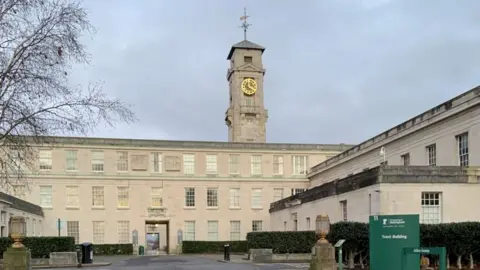 A side view of the Trent Building on University Park campus.