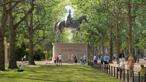 Proposed statue of Queen Elizabeth II on a horse