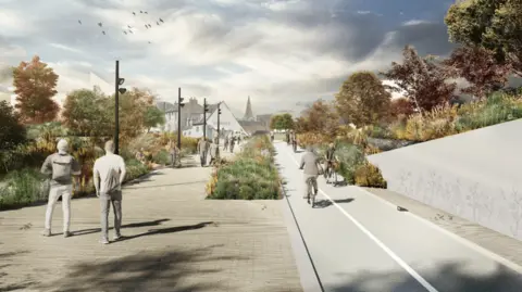 Peterborough City Council An artist's impression of the new City Link walkway.