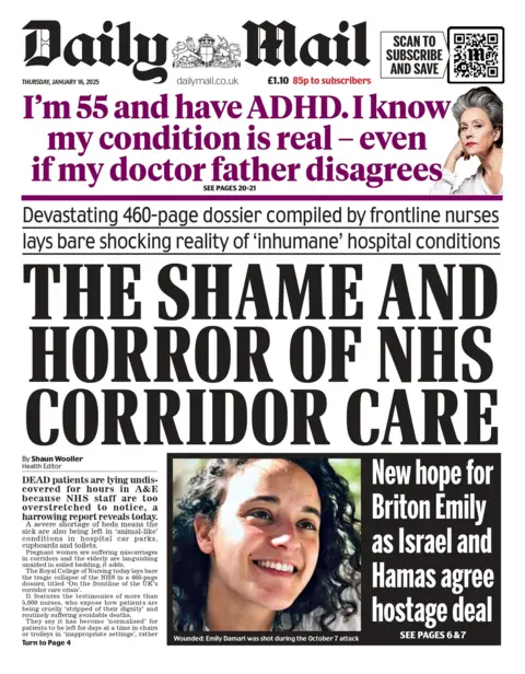  "The shame and horror of NHS corridor care".