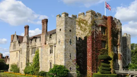 Getty Images Hever Castle in Kent, showing the house and moat.