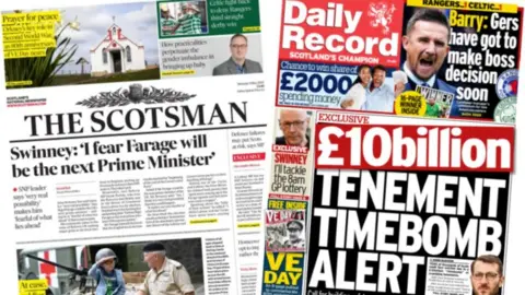 index picture combining the front pages of two newspapers