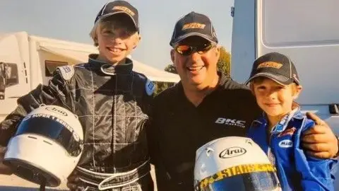 Rob Dodds Childhood photo of Oliver Norris, Rob Dodds and Lando Norris. 