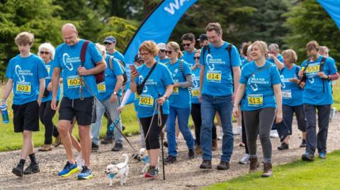 Walkers taking part in the Walk for Parkinson's