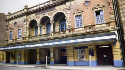 An old picture of the The Futurist Cinema. It is an early example of cinema architecture with brick, stone and terracotta dressings. 