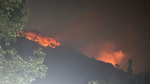 The wildfire seen from the hospital