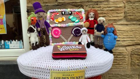 Lynn Clegg's Charlie and the Chocolate Factory crochet masterpiece, created for World Book Day