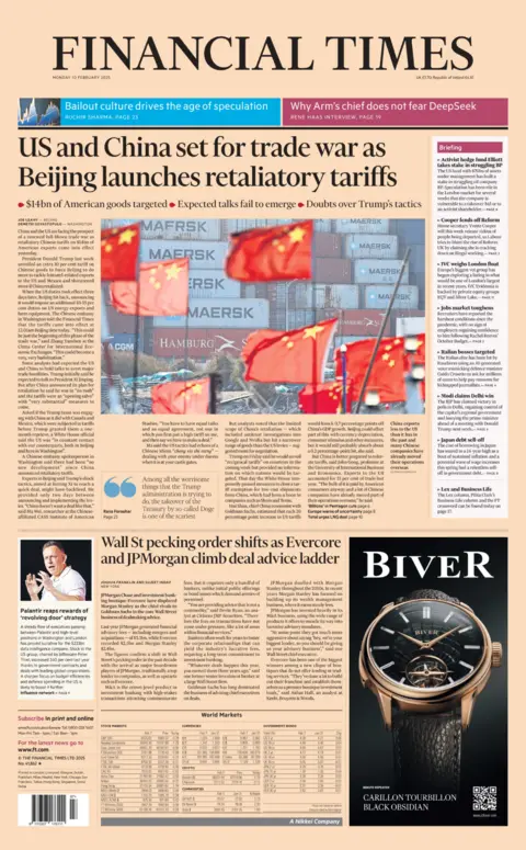 Financial Times newspaper front page