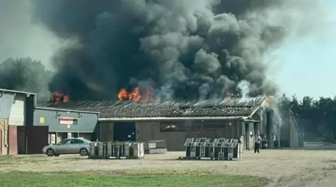 Brandon Fire Station Smoke billows into the air