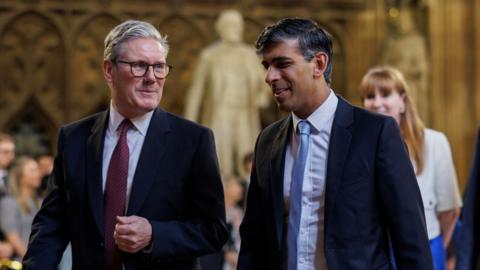 Sir Keir Starmer with Rishi Sunak at the State Opening of Parliament