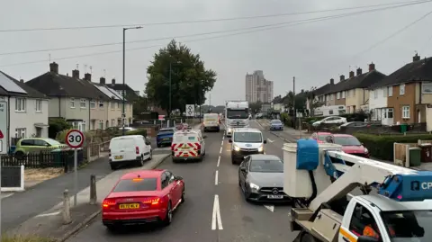 Queues on Farnborough Road