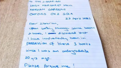 Lady Margaret Hall An apology letter written on lined paper in fountain pen.