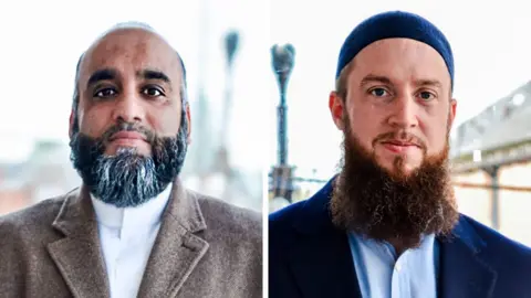 Ehrule Street Dr. Jalil Ahmed and Dr. Jonathan Elinson shirt and jacket on a light blue background