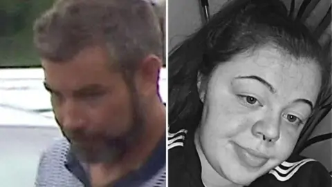 Social media A composite image of Alan Vial and Nikita Burns. Alan Vial has short grey-brown hair and beard and is earring a striped blue and white polo shirt. The Nikita Hand photo is black and white - she has long brown hair and a pierced septum