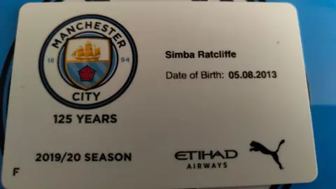 Lynn Ratcliffe Man City season ticket made for a dog