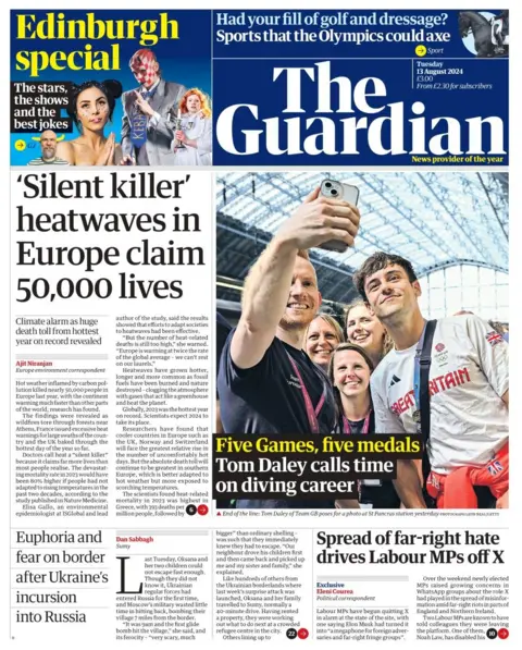 The headline in the Guardian reads: Silent killer heat waves in Europe claim 50,000 lives