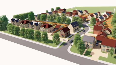 An artist's impression of homes for the former school site in Newmarket