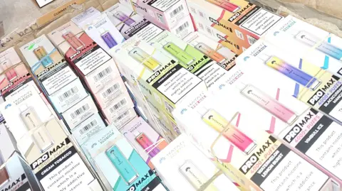Wellingborough shop raids recover cannabis vapes and a machete