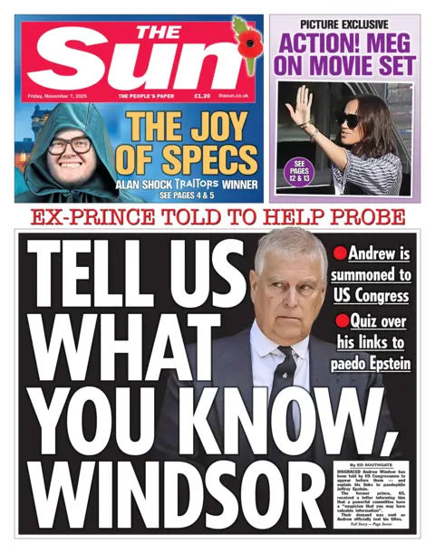 "Tell us what you know, Windsor", reads the headline on the front page of the Sun.
