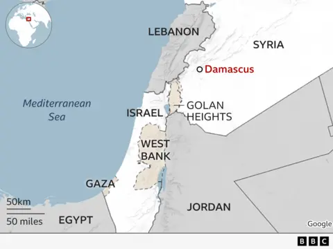 Map of the Golan Heights