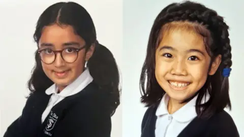 Family handouts School photo images of Nuria Sajjad, left, and Selena Lau - Nuria has glasses and her long dark hair in bunches; Selena is smiling at the camera and has part of her shoulder-length dark hair in a plait