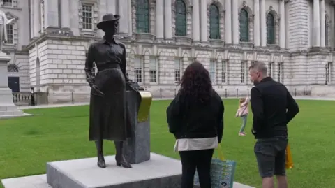 A statue of Winifred Carney in the grounds of Belfast City Hall