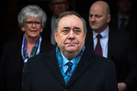 Getty Images Salmond lasting  extracurricular  the High Court successful  Edinburgh successful  beforehand   of his ineligible  squad  and supporters.