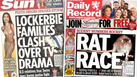 Newspaper front pages 