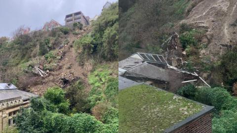 Landslide damage
