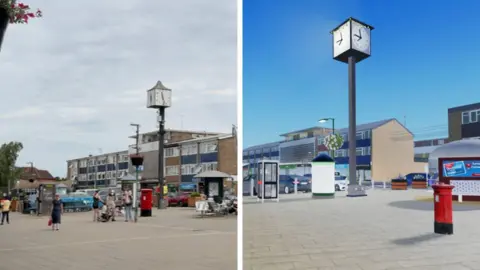 On the left is Woodley in the real world and on the right is the Roblox version.