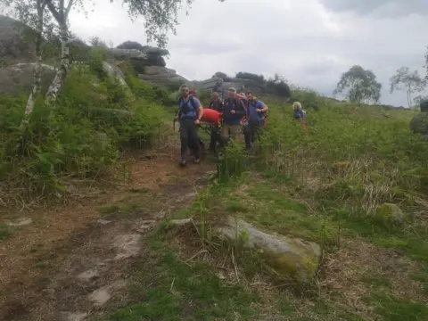 Edale MRT Mountain rescue in progress