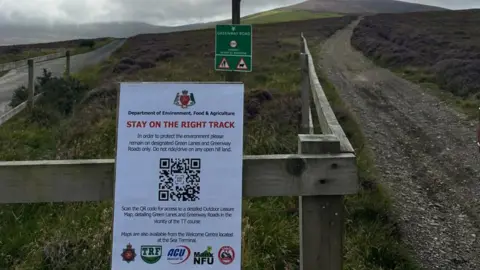 IOM GOV A poster warning people not to ride off track on green lanes