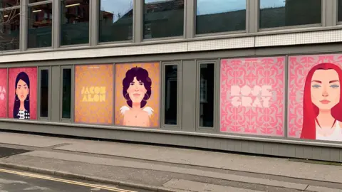 Manchester street art Images of Brits critics' choice winner Jacob Alon and nominees Rose Gray and Sienna Spiro