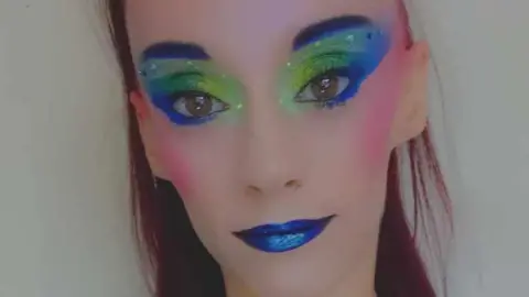 BBC Selfie of Michaela Harris wearing colourful make up