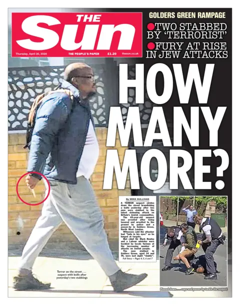 The headline on the front page of the Sun reads: "How many more?"