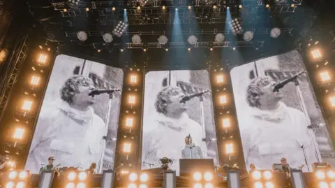 Knebworth Park Liam Gallagher on stage