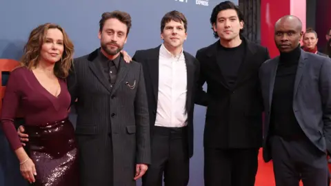 Getty Images Jennifer Grey, Kieran Culkin, Jesse Eisenberg, Will Sharpe and Kurt Egyiawan attend "A Real Pain" Special Presentation during the 68th BFI London Film Festival at The Royal Festival Hall on October 13, 2024 in London, England