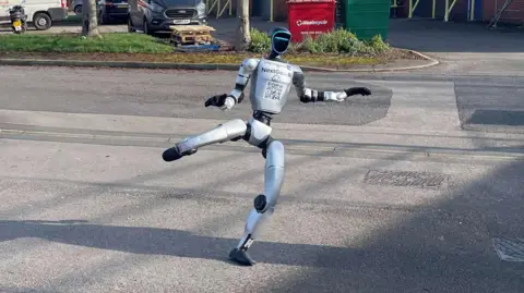 The robot is dancing