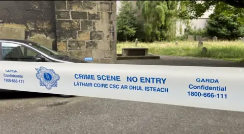 RTE Police tape at scene at St Michan's church in Dublin