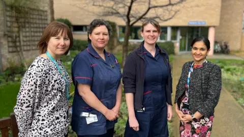 National Institute for Health and Care Research Paediatric Haematology and Oncology Trials team, left to right, Vicky Joslin, Rowena Guermech, Amanda Semerene, Dr Aditi Vedi