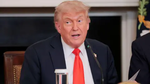 Getty Images U.S. President Donald Trump speaks at a roundtable in the State Dining Room at the White House on June 05, 2025 in Washington, DC. Trump held the roundtable for members of the Fraternal Order of Police.