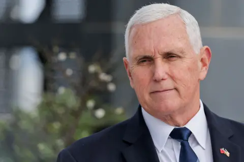 Close-up of Mike Pence wearing a dark suit